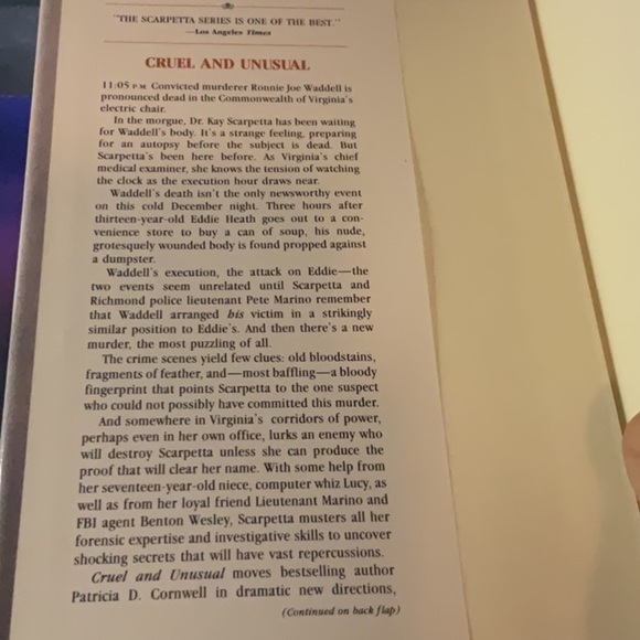 Cruel & Unusual by Patricia Cornwell - Picture 3 of 4